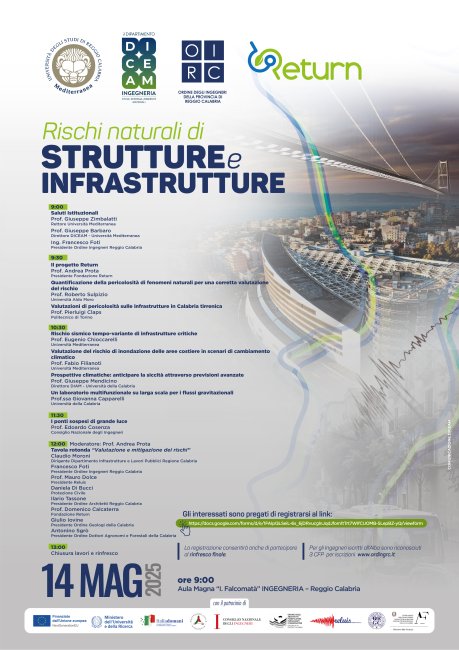 Locandina Convegno Rischi naturali di strutture e infrastrutture