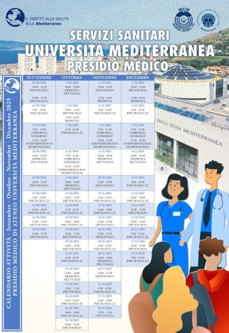 Calendario Ambulatorio Medico settembre dicembre 2025