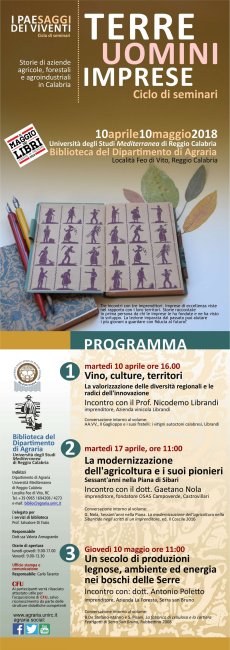 Terre, Uomini, Imprese, ciclo di seminari della Biblioteca di Agraria