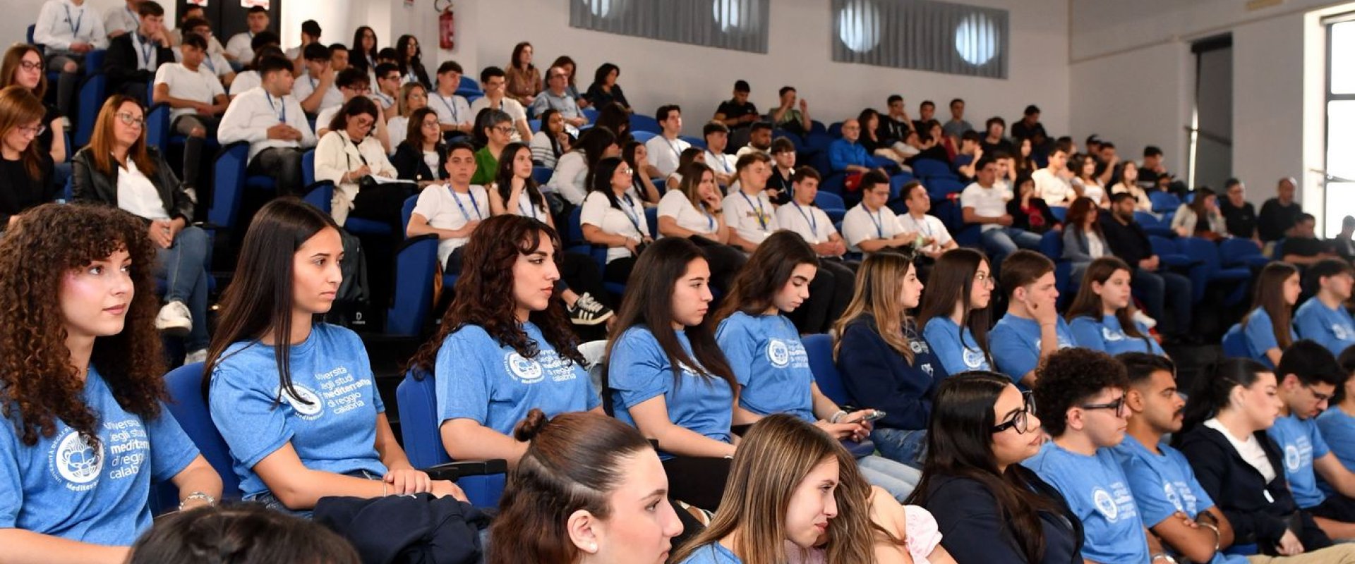 La platea in aula magna, gli studenti
