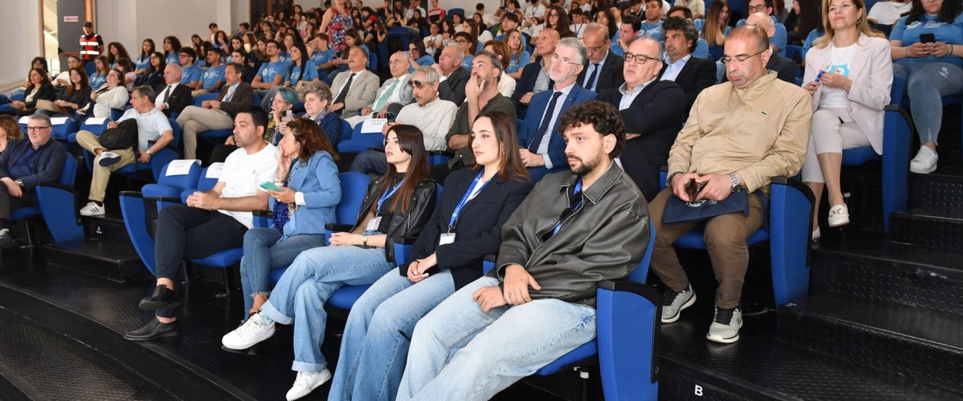 La platea in aula magna, gli studenti
