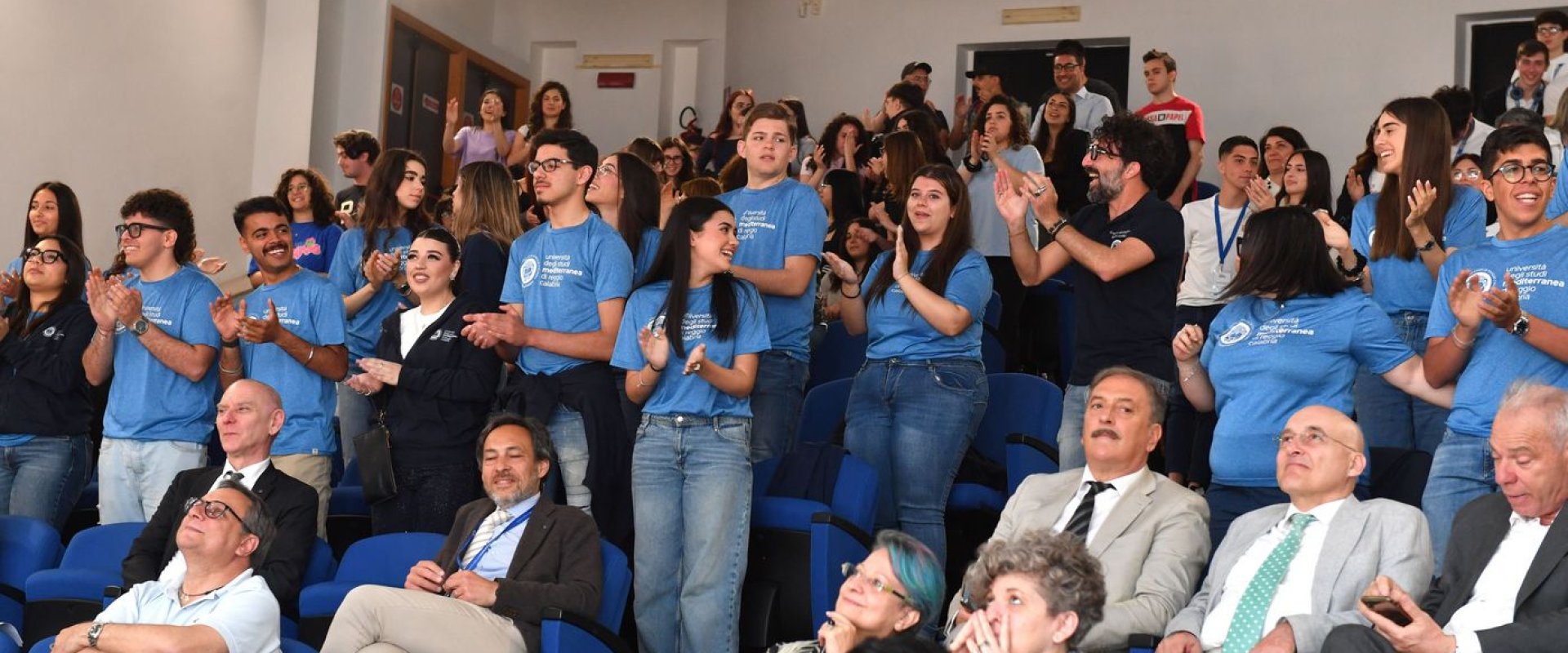 La platea in aula magna, gli studenti
